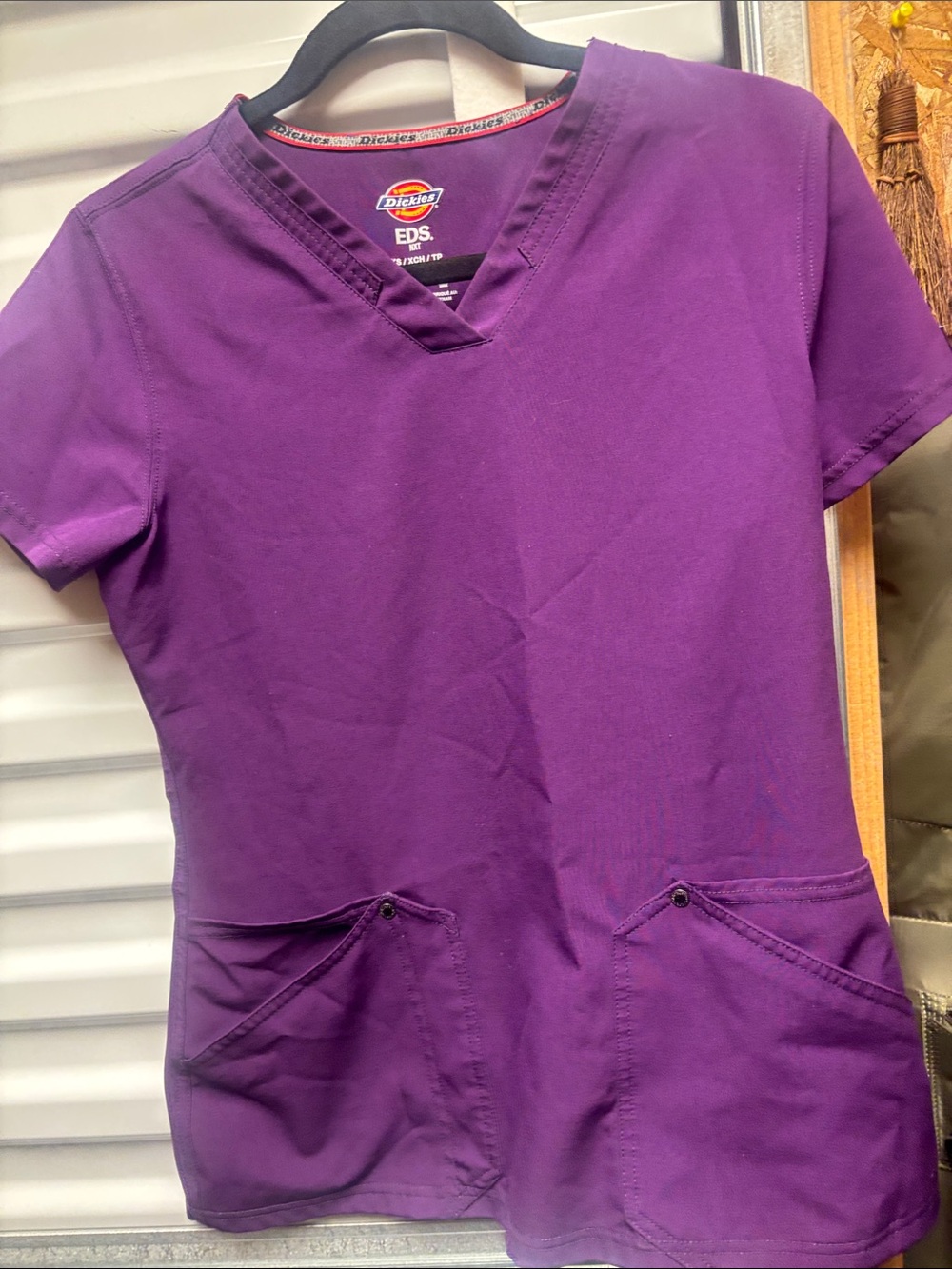 Dickies Purple V-Neck Work Scrub Top